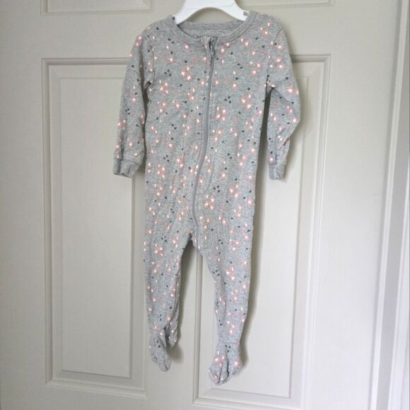 Petit Lem Gray and Pink Sleeper / Pajama - Picture 1 of 4
